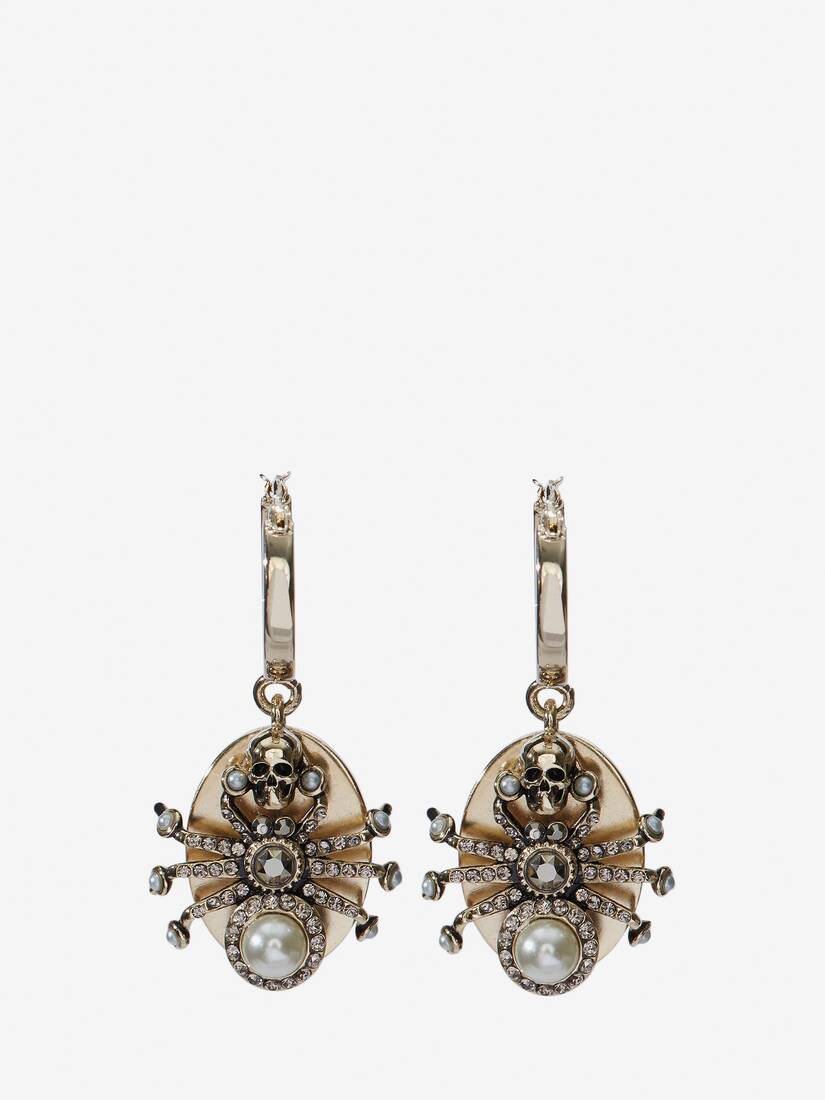 Pendientes Alexander McQueen Spider Mujer - Blancos Dorados - Mexico 527-QAIXVN